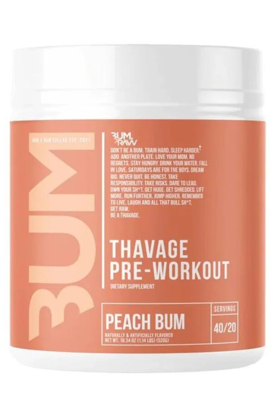 RAW Nutrition CBUM Thavage Pre-Workout 520g