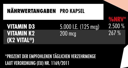 Big Zone Vitamin D3 K2 90 Kapseln