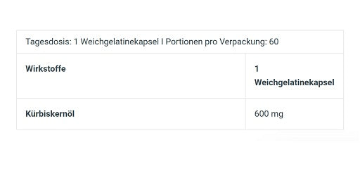 BioTech Pumpkin Seed Oil 60 Kapseln